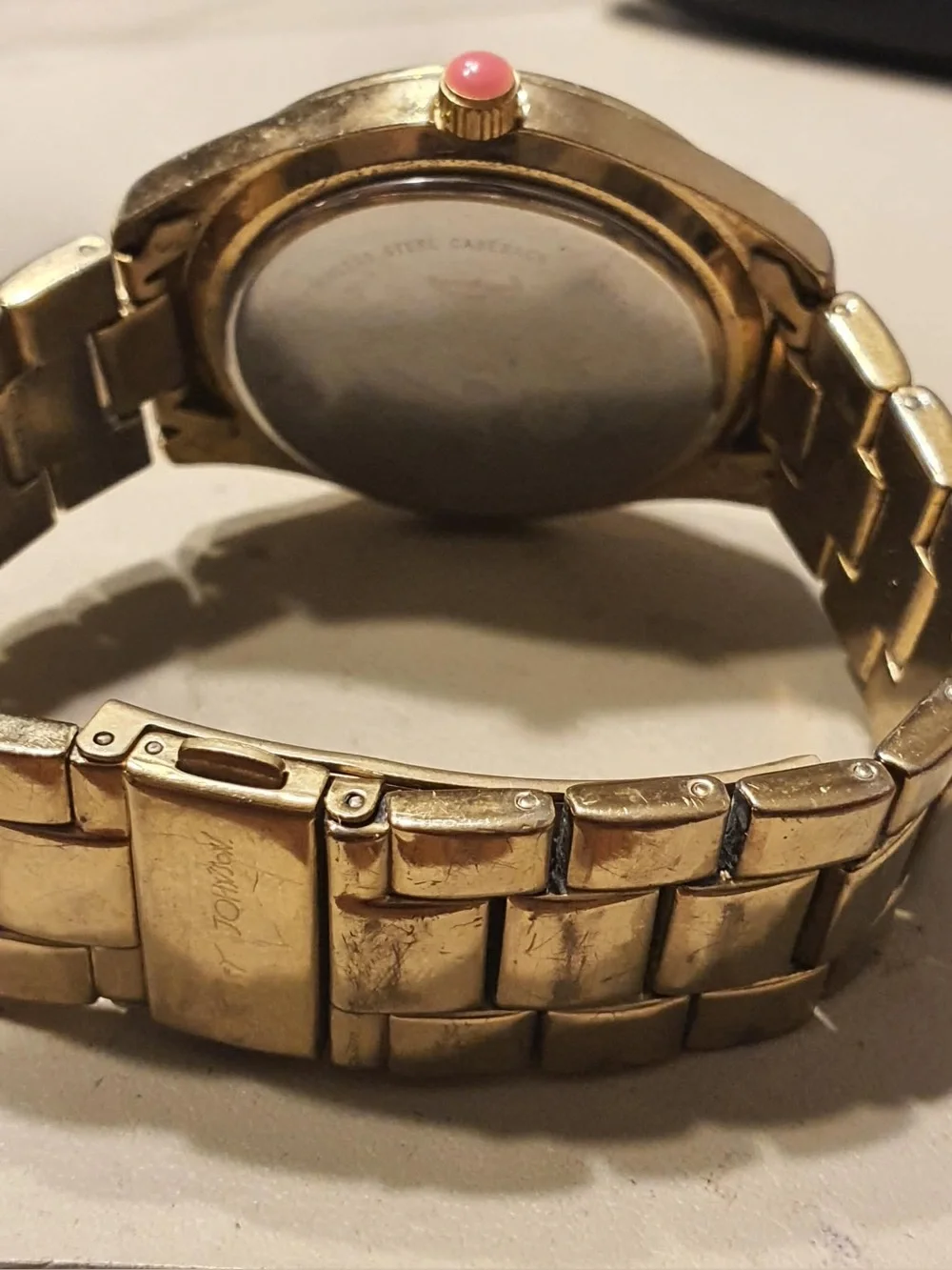 🦋10/$20🦋 Betsey Johnson Goldtone Rhinestone Stainless Steel Women's Watch
